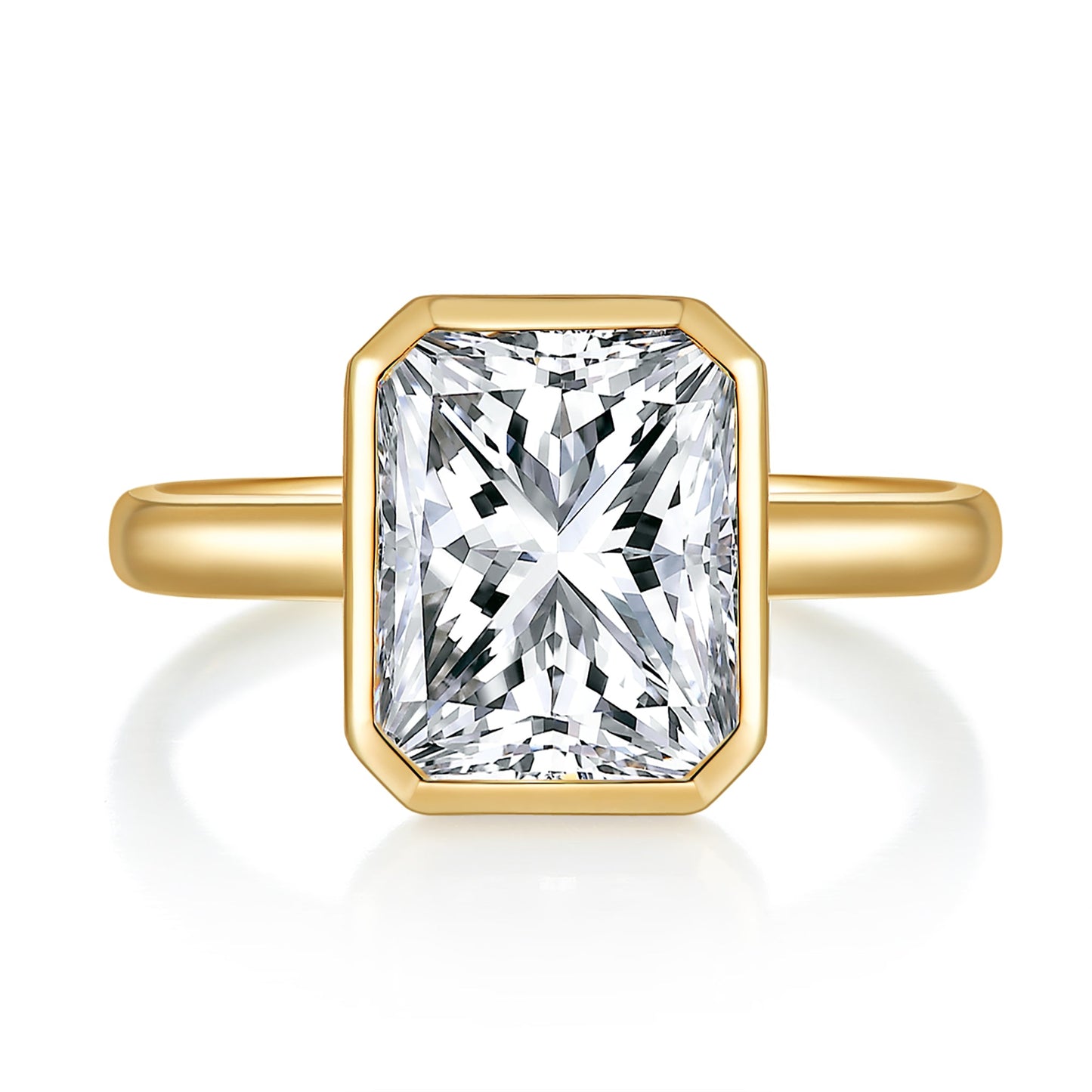 Bezel Solitaire Diamond Ring With 1.45 Ct. Oval Shape Lab Grown Diamond
