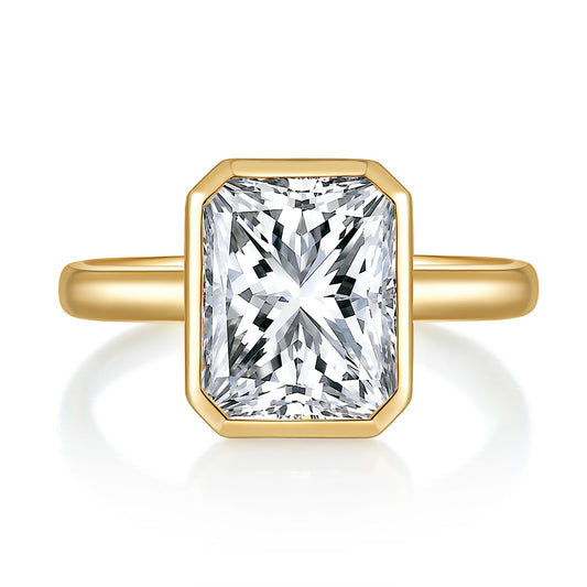 Bezel Solitaire Diamond Ring With 1.45 Ct. Oval Shape Lab Grown Diamond