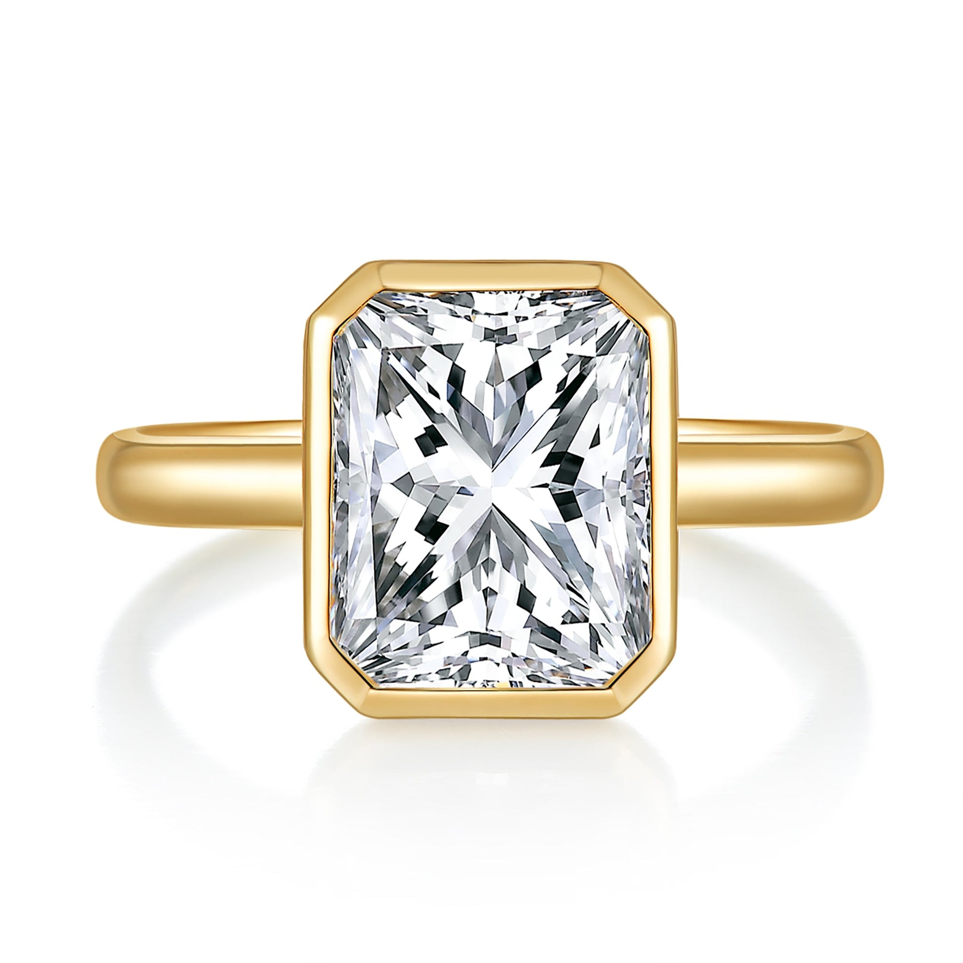 Bezel Solitaire Diamond Ring With 1.12 Ct. Marquise Shape Lab Grown Diamond