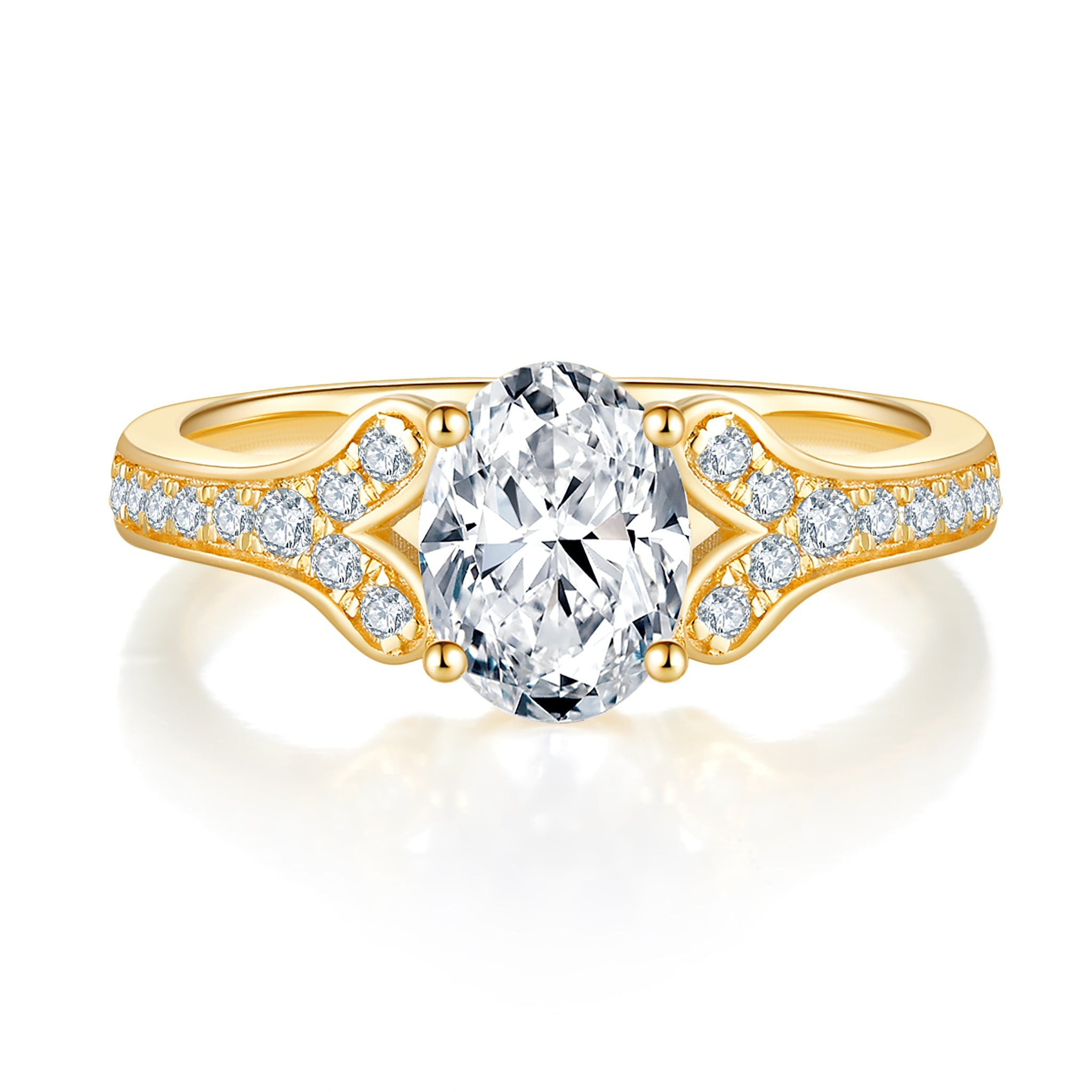 Oval Unique Diamond Ring With 3.54 Ct. Marquise Shape Lab Grown Diamond