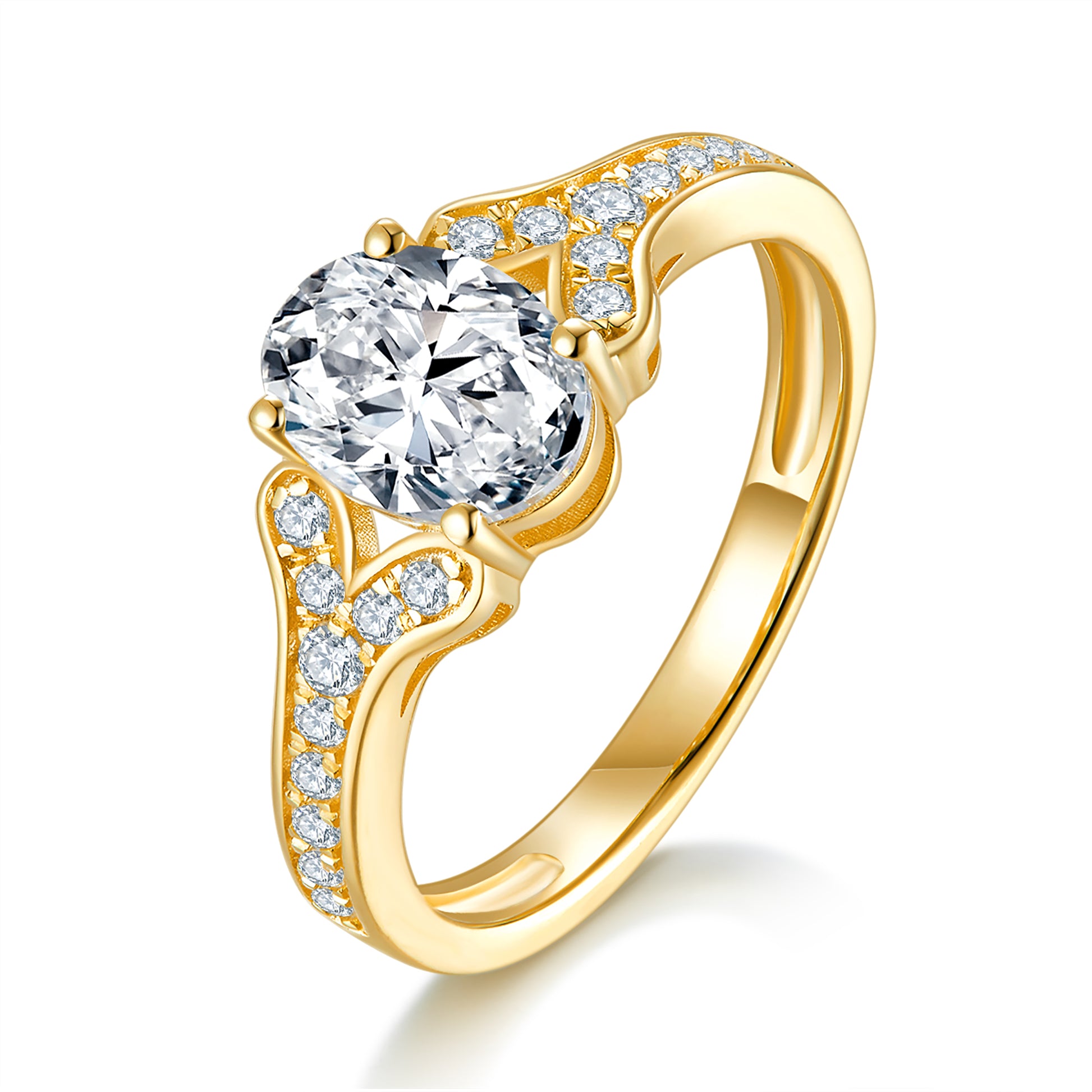 Oval Pave 1ct Preset Diamond Ring