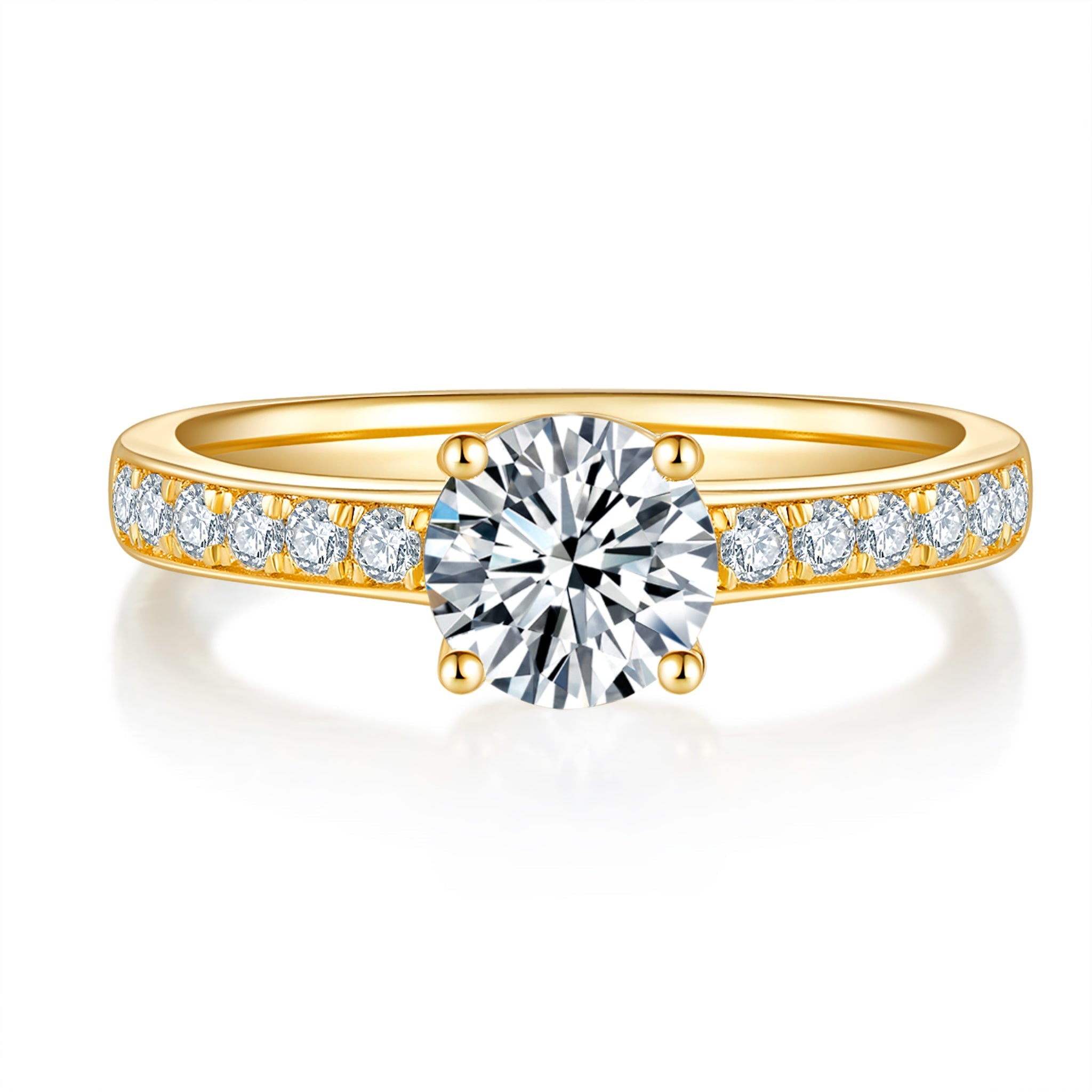 Classic Pave Diamond Ring With 0.7 Ct. Round Shape Lab Grown Diamond (Certificate No: 644411070)