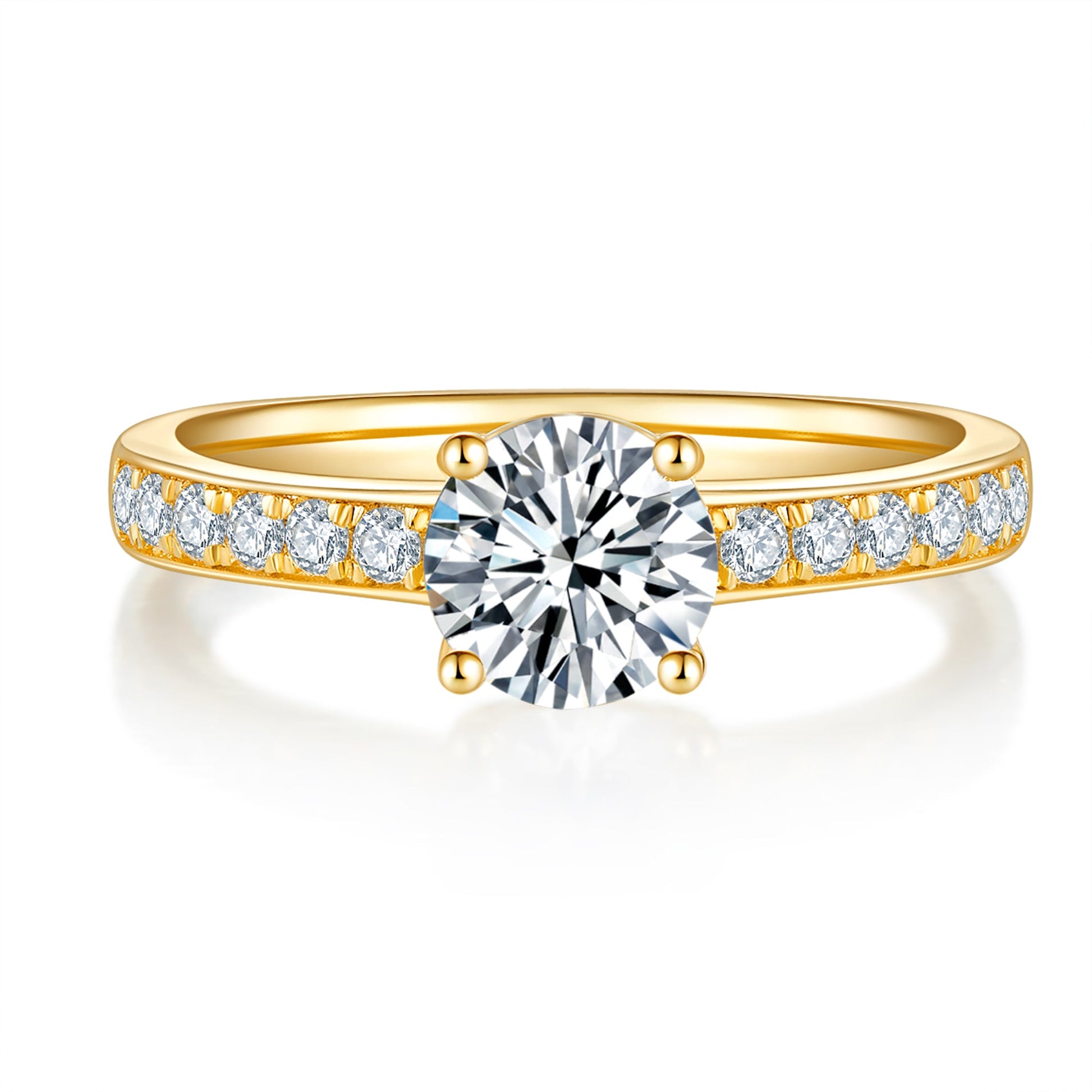 Classic Pave Diamond Ring With 0.7 Ct. Round Shape Lab Grown Diamond (Certificate No: 644411070)