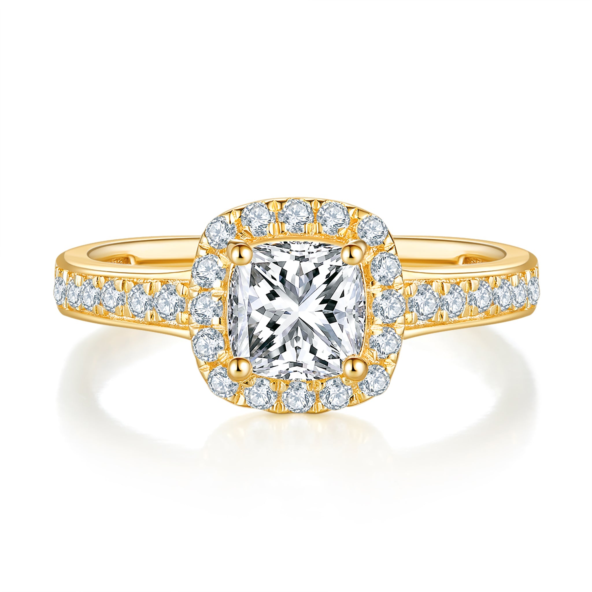 Vera Halo Diamond Ring With 0.49 Ct. Cushion Shape Lab Grown Diamond