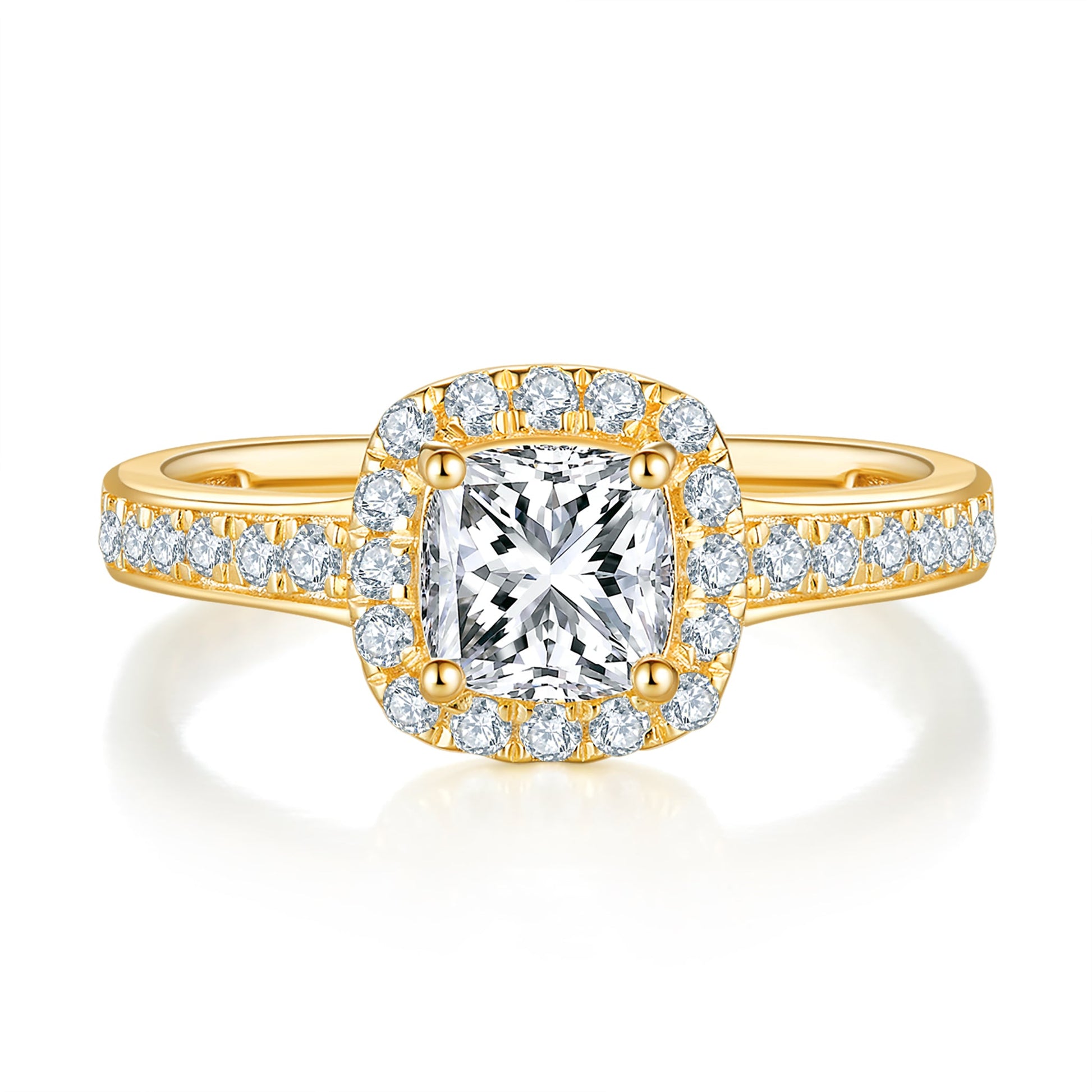 Vera Halo Diamond Ring With 0.49 Ct. Cushion Shape Lab Grown Diamond