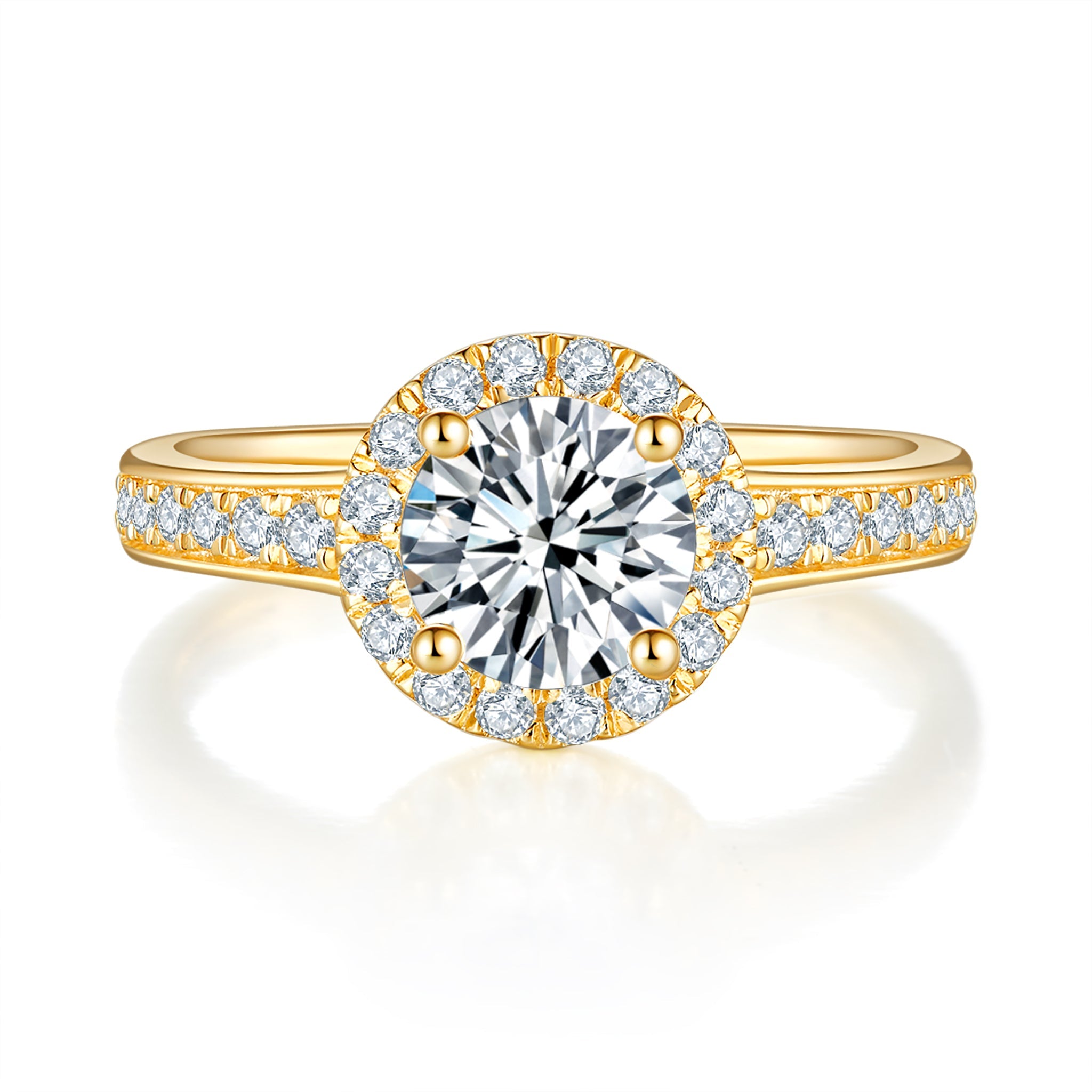 Classic Halo Diamond Ring With 0.51 Ct. Oval Shape Lab Grown Diamond