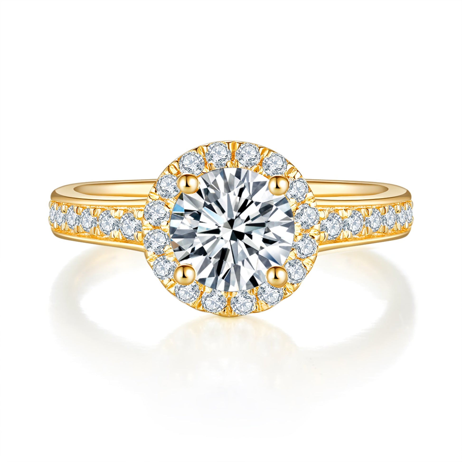 Classic Halo Diamond Ring With 0.51 Ct. Oval Shape Lab Grown Diamond