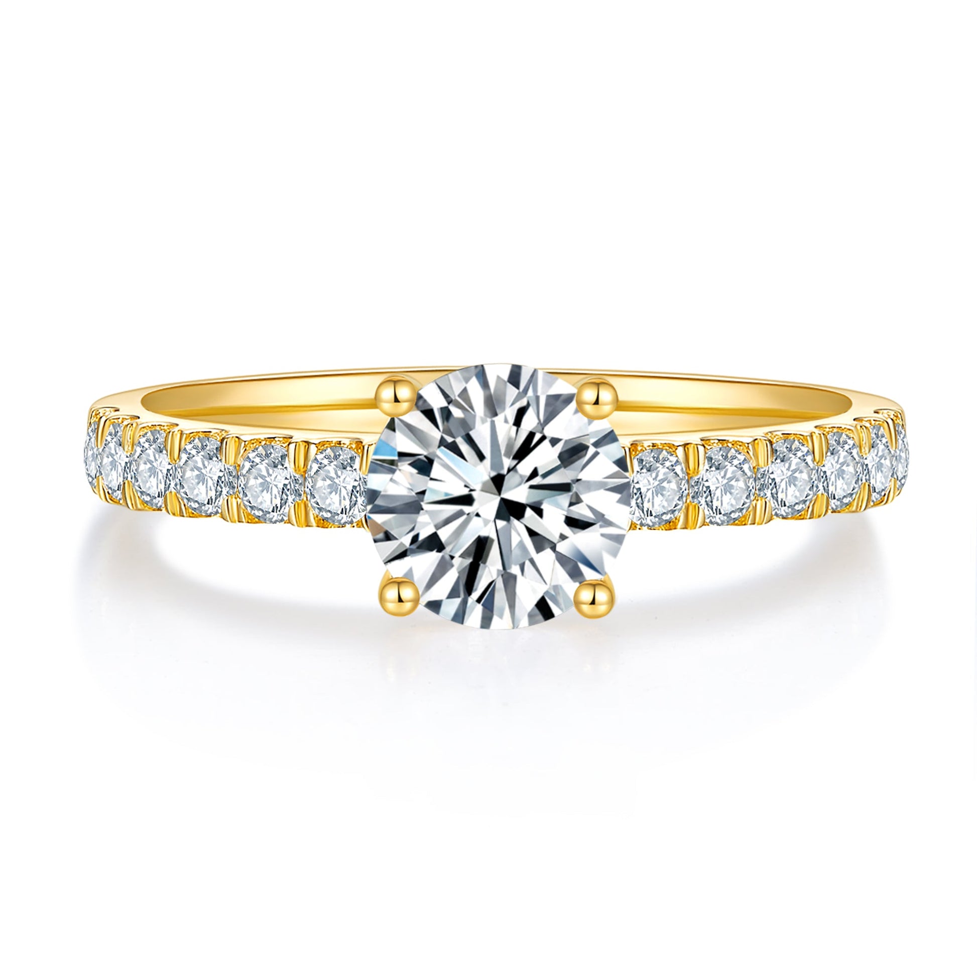Classic Pave Diamond Ring With 1.01 Ct. Marquise Shape Lab Grown Diamond