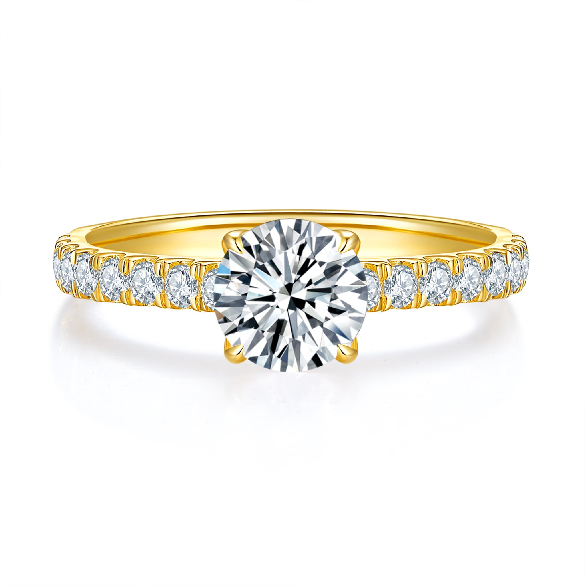 Cathedral Twist Pave Diamond Ring With 2.0 Ct. Heart Shape Lab Grown Diamond