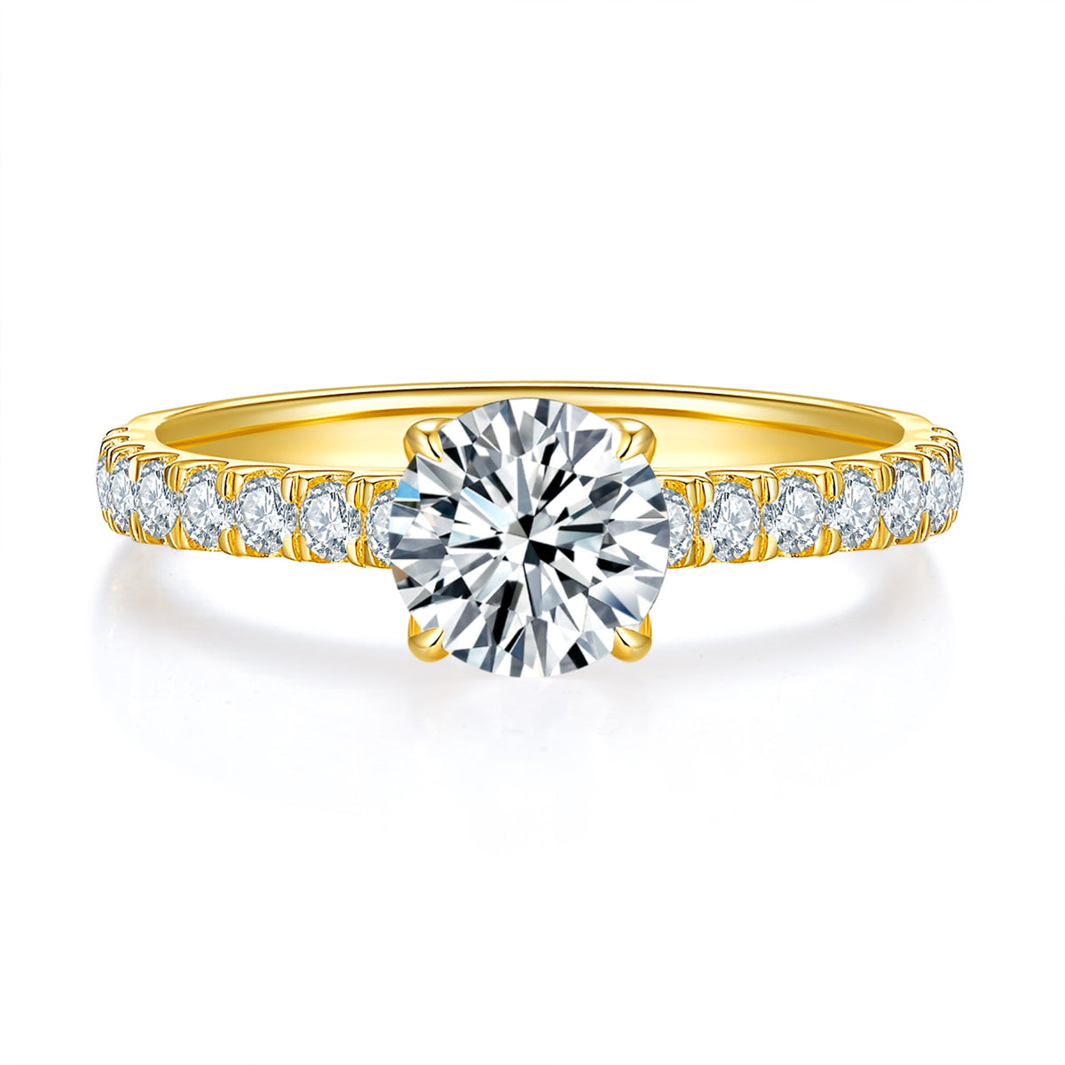 Cathedral Twist Pave Diamond Ring With 1.12 Ct. Oval Shape Lab Grown Diamond