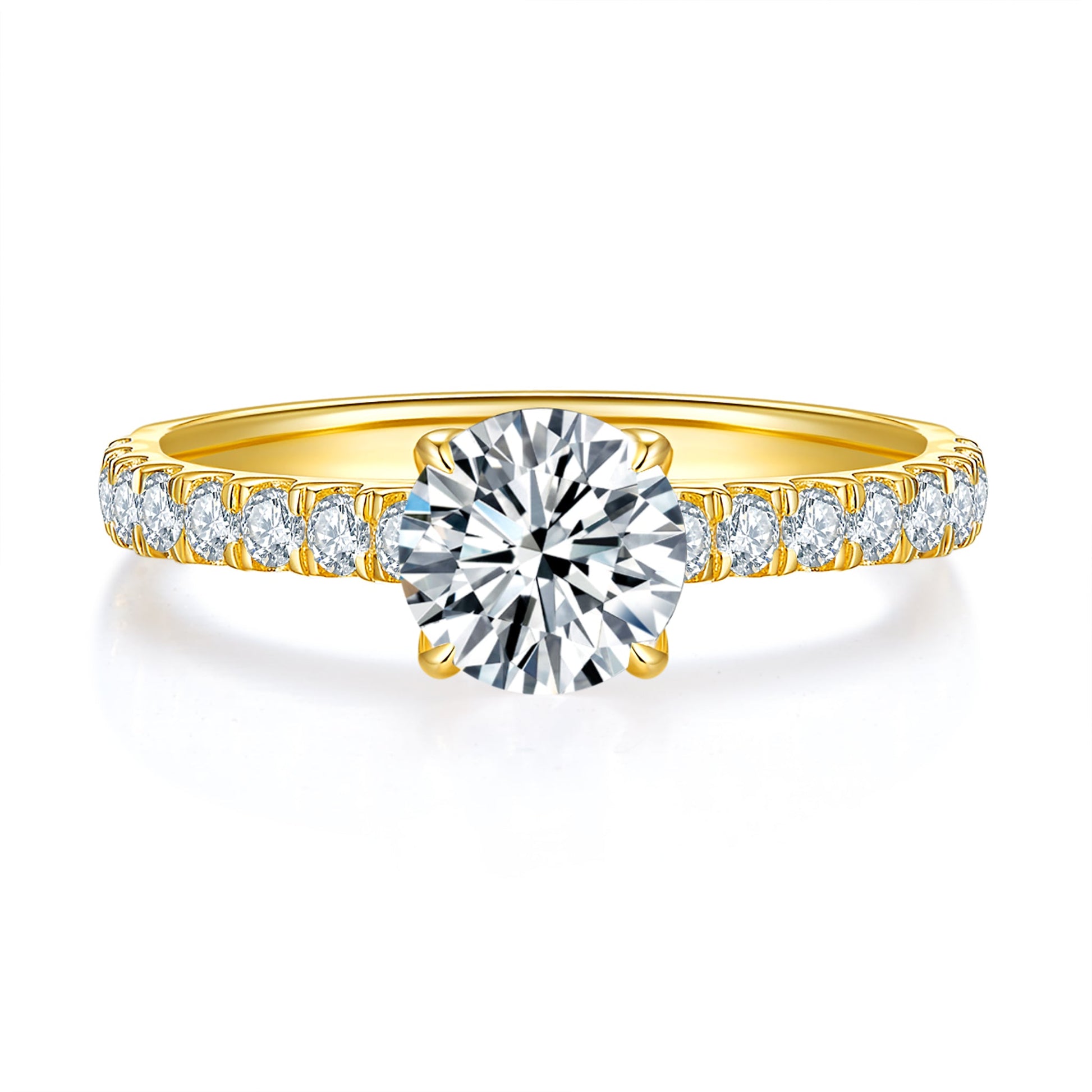 Cathedral Twist Pave Diamond Ring With 1.75 Ct. Round Shape Lab Grown Diamond (Certificate No: 594318664)