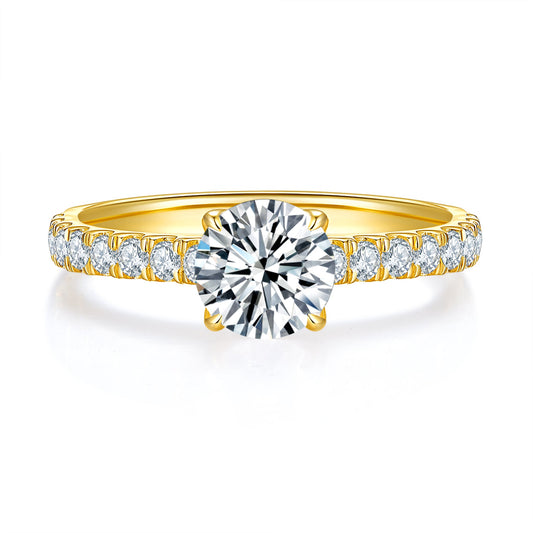 Cathedral Twist Pave Diamond Ring With 1.7 Ct. Round Shape Lab Grown Diamond (Certificate No: 683550027)