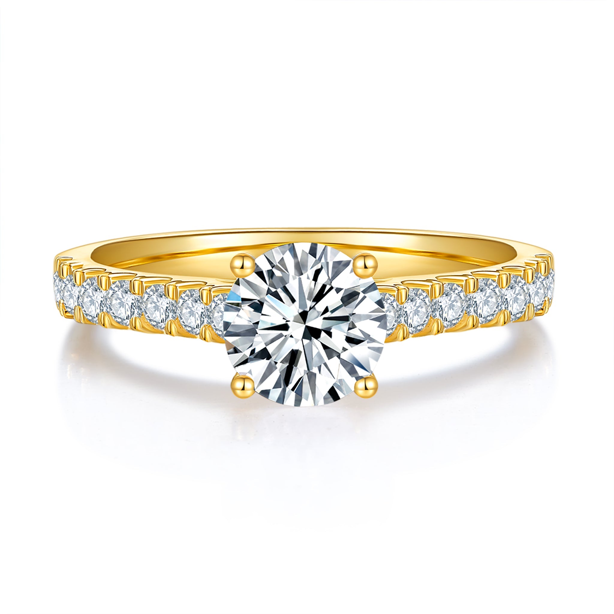 Classic Cathedral Pave Diamond Ring With 1.95 Ct. Round Shape Lab Grown Diamond