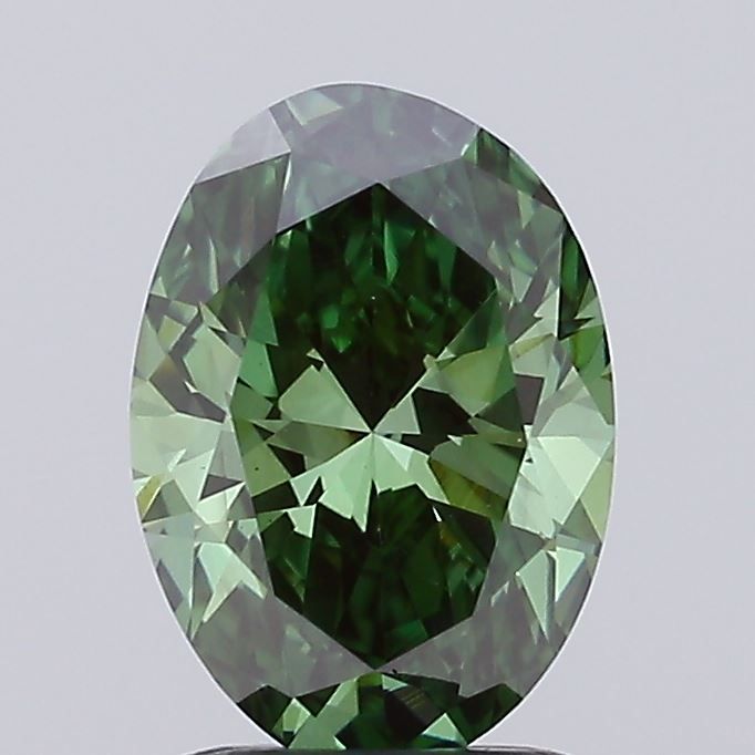 1.01 Ct. Green Color VS1 Clarity Oval Shape