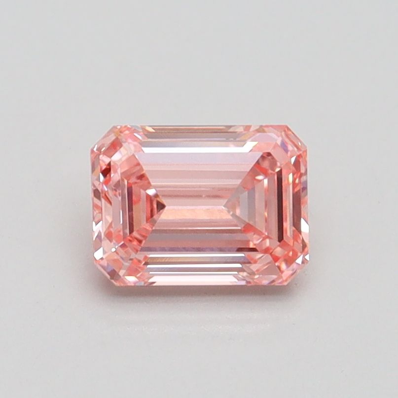 0.74 Ct. Pink Color VVS2 Clarity Emerald Shape Lab Grown Fancy Diamond