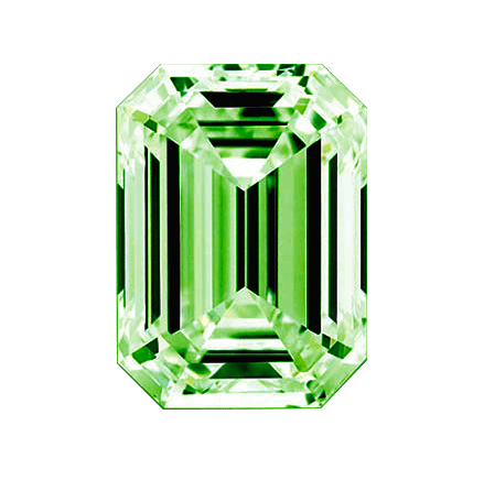 0.5 Ct. Green Color VS2 Clarity Emerald Shape Lab Grown Fancy Diamond