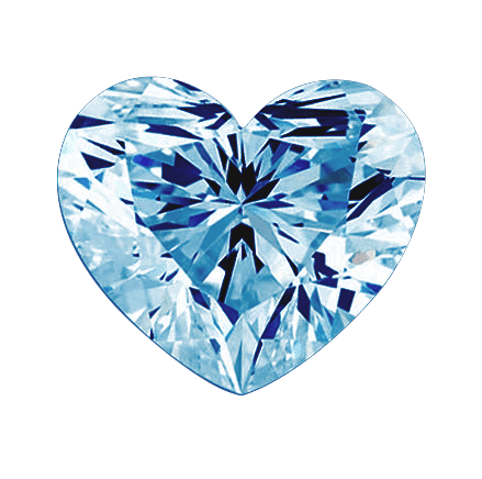 0.54 Ct. Blue Color VVS2 Clarity Heart Shape Lab Grown Fancy Diamond